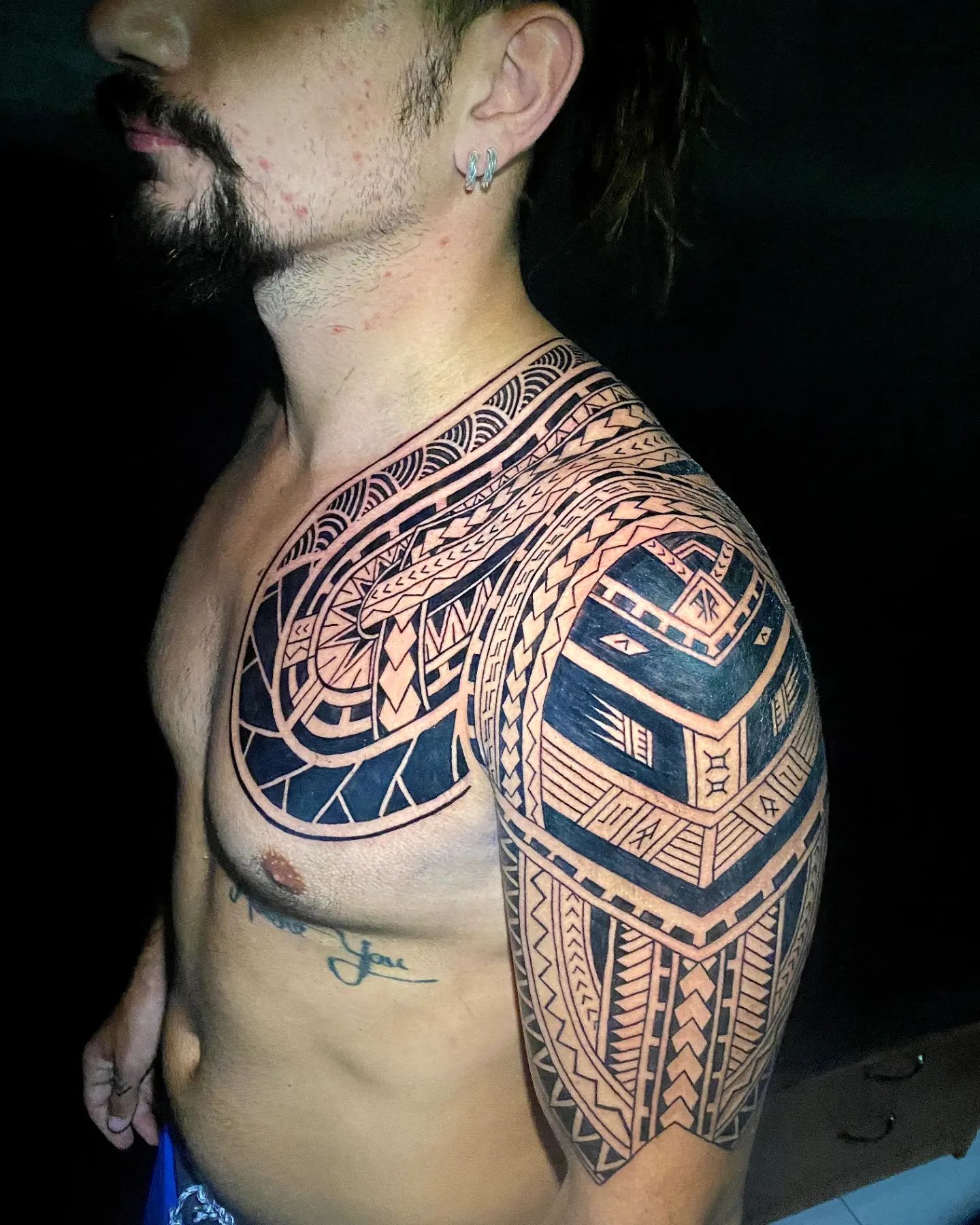 Massive Maori Front to Back Connected tattoo
